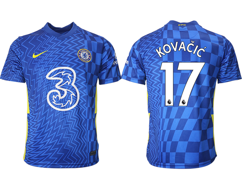 Men 2021-2022 Club Chelsea FC home aaa version blue #17 Soccer Jersey